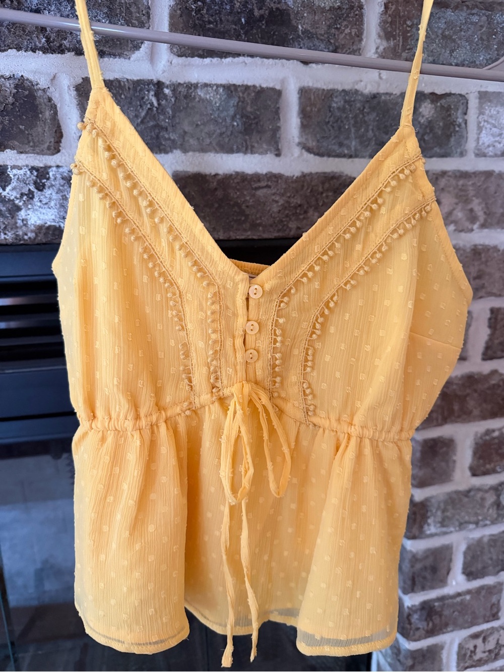 Bundle and save-Abercrombie & Fitch Yellow Spaghetti Strap Peplum Tank